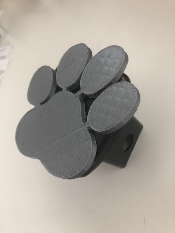 Hund Pfote Große Version in 3D - Schwarz Mit Grau 2 Zoll Trailer Hitch Cover Liebe Hunde Wedeln Mehr von AbelZunigaDesigns
