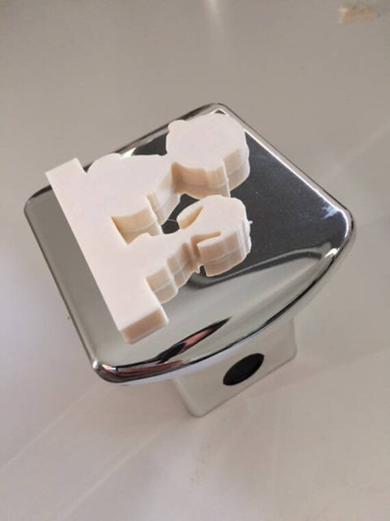 Junge Und Hund in 3D - Chrom Mit Weiss 2-Zoll-Trailer Hitch Decken Super Design Liebe Pfoten von AbelZunigaDesigns