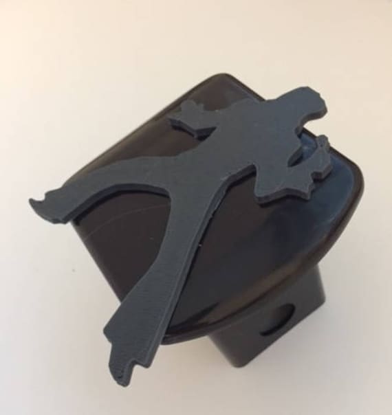 King Of Pop in 3D - Schwarz Mit Grau 2-Zoll-Trailer Hitch Cover Tanz-Legende von AbelZunigaDesigns