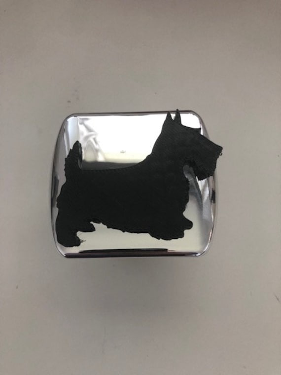 Scottish Terrier Scotty Dog in 3D - Chrom Mit Schwarz 2-Zoll-Trailer Hitch Cover Super Design Liebe Pfoten Bulldog von AbelZunigaDesigns