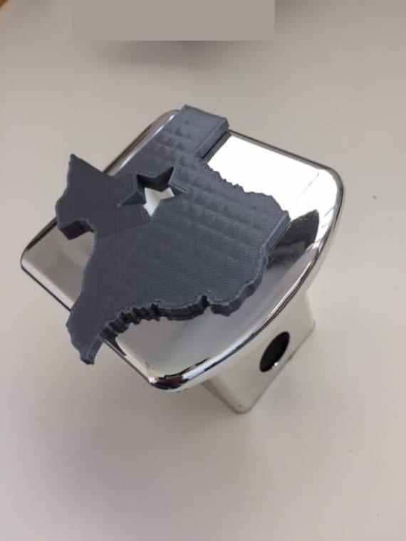 Texas State 3D Version - Chrom Mit Grau 2 Zoll Spur Abdeckung Hitch Howday Cowboy Ich Liebe Texans von AbelZunigaDesigns