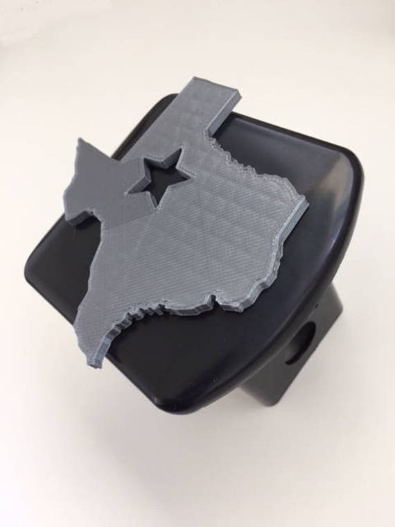 Texas State 3D Version - Schwarz Mit Grau 2 Zoll Spur Abdeckung Hitch Howday Cowboy Ich Liebe Texans von AbelZunigaDesigns