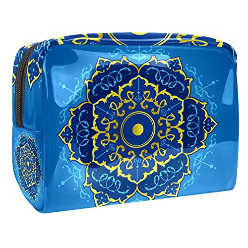 Bunte Mandala-Kosmetiktasche, Make-up-Aufbewahrungstasche, Kulturbeutel, Organizer, Federmäppchen, Handtasche, Mehrfarbig 03, 18.5x7.5x13cm/7.3x3x5.1in, Kosmetikkoffer von Abenily