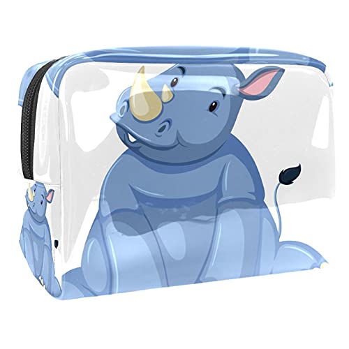 Handgezeichnete Kosmetiktasche mit niedlichem Dinosaurier-Motiv, Make-up-Aufbewahrungstasche, Kulturbeutel, Organizer, Federmäppchen, Handtasche, Mehrfarbig 02, 18.5x7.5x13cm/7.3x3x5.1in, von Abenily