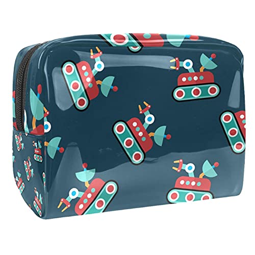 Handgezeichnete Kosmetiktasche mit niedlichem Dinosaurier-Motiv, Make-up-Aufbewahrungstasche, Kulturbeutel, Organizer, Federmäppchen, Handtasche, Mehrfarbig 04, 18.5x7.5x13cm/7.3x3x5.1in, von Abenily