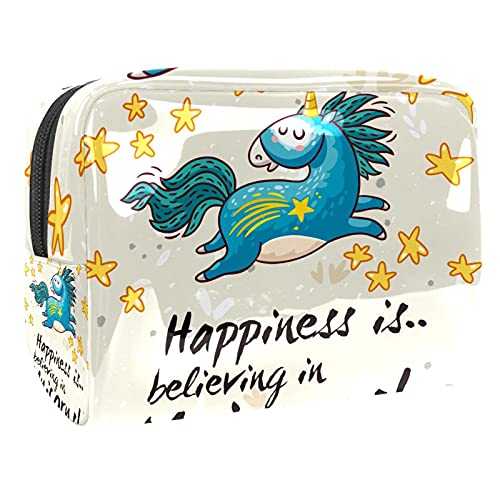 Handgezeichnete Kosmetiktasche mit niedlichem Dinosaurier-Motiv, Make-up-Aufbewahrungstasche, Kulturbeutel, Organizer, Federmäppchen, Handtasche, Mehrfarbig 09, 18.5x7.5x13cm/7.3x3x5.1in, von Abenily