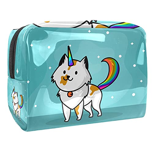 Handgezeichnete Kosmetiktasche mit niedlichem Dinosaurier-Motiv, Make-up-Aufbewahrungstasche, Kulturbeutel, Organizer, Federmäppchen, Handtasche, Mehrfarbig 10, 18.5x7.5x13cm/7.3x3x5.1in, von Abenily