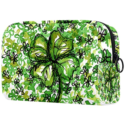 Kleeblatt-Kosmetiktasche, Make-up-Tasche, Kulturbeutel, Organizer, Federmäppchen, Handtasche, Mehrfarbig 03, 18.5x7.5x13cm/7.3x3x5.1in, Kosmetikkoffer von Abenily