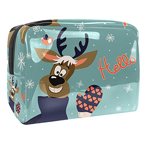 Kosmetiktasche für Damen, bezaubernde, geräumige, wasserdichte Make-up-Tasche, Reisen, Frohe Weihnachten, rotes Ornament, Kulturbeutel, Zubehör, Organizer als Geschenk, Mehrfarbig 10, von Abenily