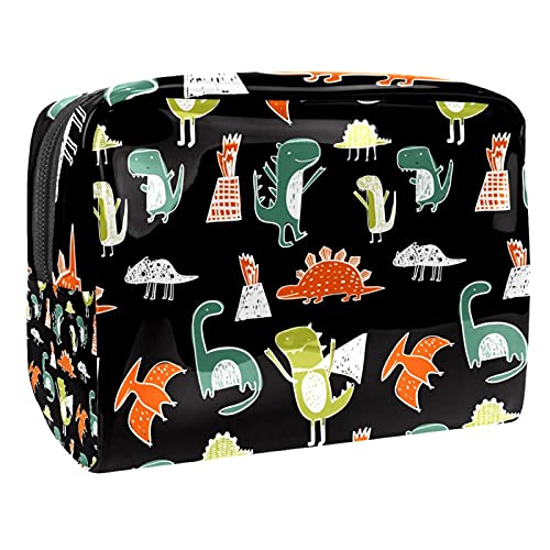 Kosmetiktasche für Damen, bezaubernde, geräumige, wasserdichte Make-up-Tasche, Reisen, niedlicher Dinosaurier-Fußabdruck und Eier, Kulturbeutel, Zubehör-Organizer als Geschenk, Mehrfarbig 03, von Abenily