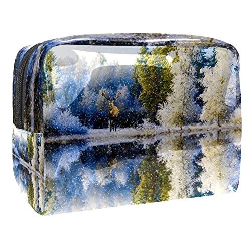 Kosmetiktasche für Damen, bezaubernde, geräumige, wasserdichte Make-up-Tasche, Reisetasche, handgezeichnet, Weihnachts-Kulturbeutel, Zubehör, Organizer als Geschenk, Multicolor 08, von Abenily