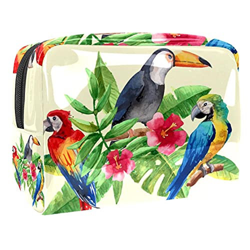 Kosmetiktasche für Damen und Mädchen, Motiv: tropische Palmen, Vögel, Blumen, geräumig, mit Reißverschluss, Mehrfarbig 06, 18.5x7.5x13cm/7.3x3x5.1in, Kosmetikkoffer Kosmetiktasche für Damen und Mädchen, Motiv: tropische Palmen, Vögel, Blumen, geräumig, mit Reißverschluss, Mehrfarbig 06, 18.5x7.5x13cm/7.3x3x5.1in, Kosmetikkoffer von Abenily