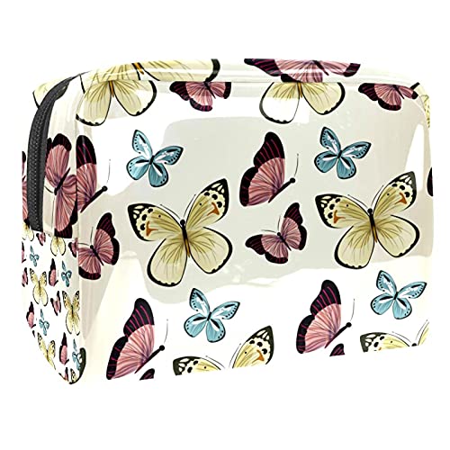 Kosmetiktasche für Damen und Mädchen, Vintage-Stil, Retro, Fahrrad, Blumenmuster, Schmetterling, Vögel, geräumige Kosmetiktasche, Handtasche, Handtasche mit Reißverschluss, Mehrfarbig 06, Kosmetiktasche für Damen und Mädchen, Vintage-Stil, Retro, Fahrrad, Blumenmuster, Schmetterling, Vögel, geräumige Kosmetiktasche, Handtasche, Handtasche mit Reißverschluss, Mehrfarbig 06, von Abenily