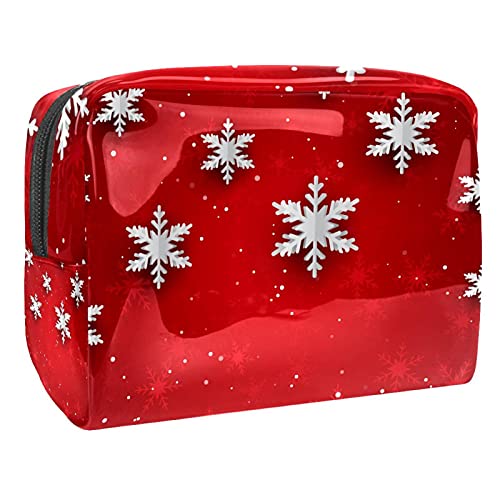 Kosmetiktasche für Damen und Mädchen, Weihnachten, Schneemänner, geräumig, mit Reißverschluss, Mehrfarbig 03, 18.5x7.5x13cm/7.3x3x5.1in, Kosmetikkoffer von Abenily