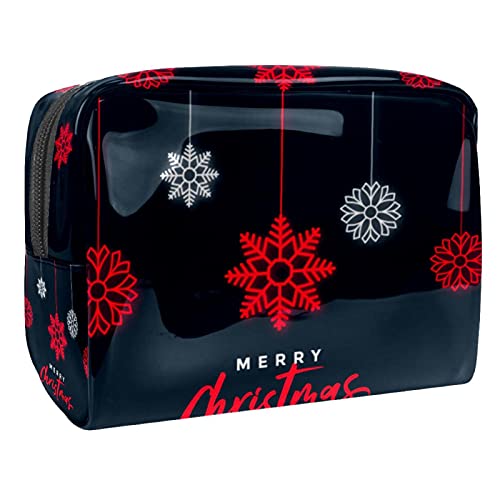 Kosmetiktasche für Damen und Mädchen, Weihnachten, Schneemänner, geräumig, mit Reißverschluss, Mehrfarbig 04, 18.5x7.5x13cm/7.3x3x5.1in, Kosmetikkoffer von Abenily