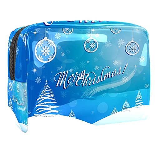 Kosmetiktasche für Damen und Mädchen, Weihnachten, Schneemänner, geräumig, mit Reißverschluss, Mehrfarbig 06, 18.5x7.5x13cm/7.3x3x5.1in, Kosmetikkoffer von Abenily