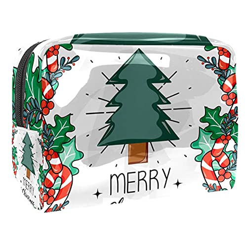 Kosmetiktasche für Damen und Mädchen, Weihnachten, Schneemänner, geräumig, mit Reißverschluss, Mehrfarbig 07, 18.5x7.5x13cm/7.3x3x5.1in, Kosmetikkoffer von Abenily