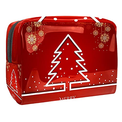 Kosmetiktasche für Damen und Mädchen, Weihnachten, Schneemänner, geräumig, mit Reißverschluss, Mehrfarbig 09, 18.5x7.5x13cm/7.3x3x5.1in, Kosmetikkoffer von Abenily