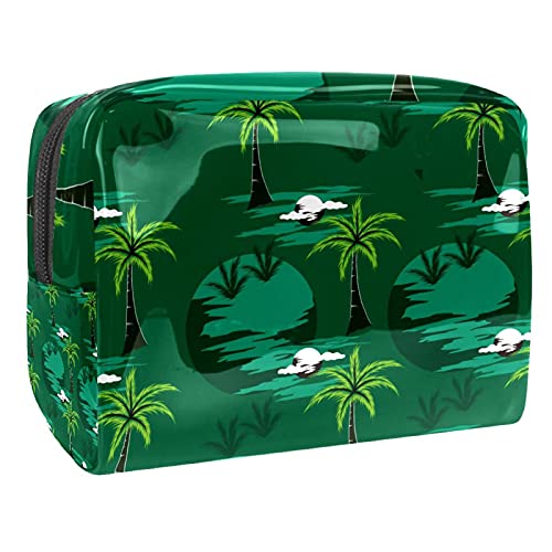 Kosmetiktasche für Damen und Mädchen, tropische Palmen, grüne Pflanzen, exotische Blätter, geräumige Kosmetiktasche, Handtasche, Handtasche mit Reißverschluss, Mehrfarbig 02, Kosmetiktasche für Damen und Mädchen, tropische Palmen, grüne Pflanzen, exotische Blätter, geräumige Kosmetiktasche, Handtasche, Handtasche mit Reißverschluss, Mehrfarbig 02, von Abenily