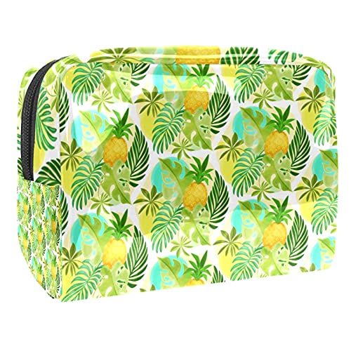 Kosmetiktasche für Damen und Mädchen, tropische Palmen, grüne Pflanzen, exotische Blätter, geräumige Kosmetiktasche, Handtasche, Handtasche mit Reißverschluss, Mehrfarbig 06, Kosmetiktasche für Damen und Mädchen, tropische Palmen, grüne Pflanzen, exotische Blätter, geräumige Kosmetiktasche, Handtasche, Handtasche mit Reißverschluss, Mehrfarbig 06, von Abenily