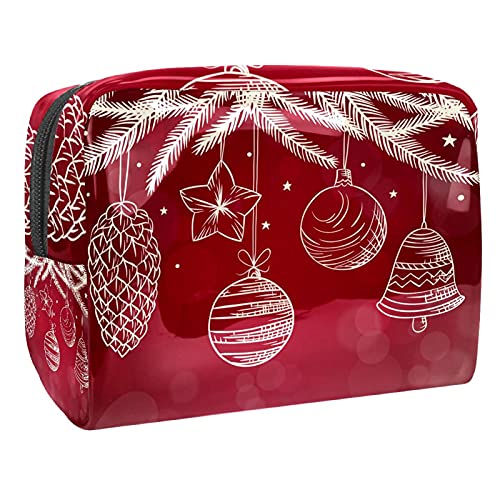 Kosmetiktasche für Weihnachten, Make-up, Aufbewahrungstasche, Kulturbeutel, Organizer, Federmäppchen, Handtasche, Mehrfarbig 07, 18.5x7.5x13cm/7.3x3x5.1in, Kosmetikkoffer von Abenily