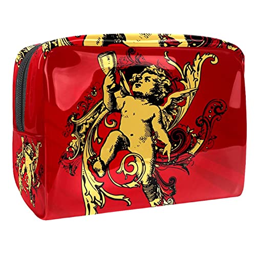 Kosmetiktasche mit Aquarell-Hintergrund, Kosmetiktasche, Kulturbeutel, Organizer, Federmäppchen, Handtasche, Mehrfarbig 03, 18.5x7.5x13cm/7.3x3x5.1in, Kosmetikkoffer von Abenily