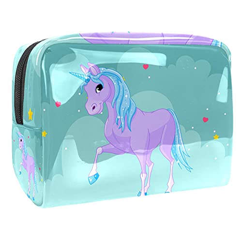 Kosmetiktasche mit Einhorn mit Regenbogen auf rosa Hintergrund, niedlich, modisch, wasserdicht, Make-up-Tasche, geräumige Reise-Kulturbeutel, Mädchen-Geschenke, Mehrfarbig 04, Kosmetiktasche mit Einhorn mit Regenbogen auf rosa Hintergrund, niedlich, modisch, wasserdicht, Make-up-Tasche, geräumige Reise-Kulturbeutel, Mädchen-Geschenke, Mehrfarbig 04, von Abenily