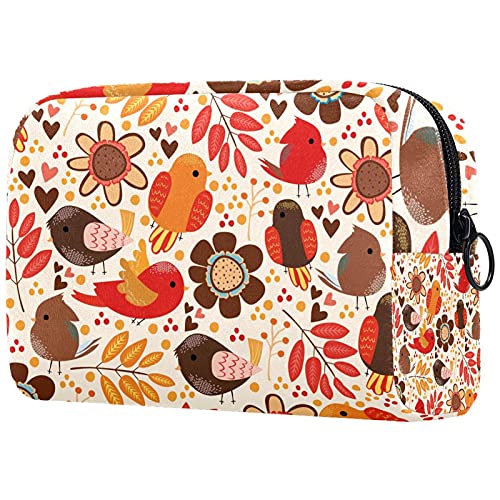 Kosmetiktasche mit Fischblumen-Motiv, Make-up-Aufbewahrungstasche, Kulturbeutel, Organizer, Federmäppchen, Handtasche, Mehrfarbig 10, 18.5x7.5x13cm/7.3x3x5.1in, Kosmetikkoffer von Abenily