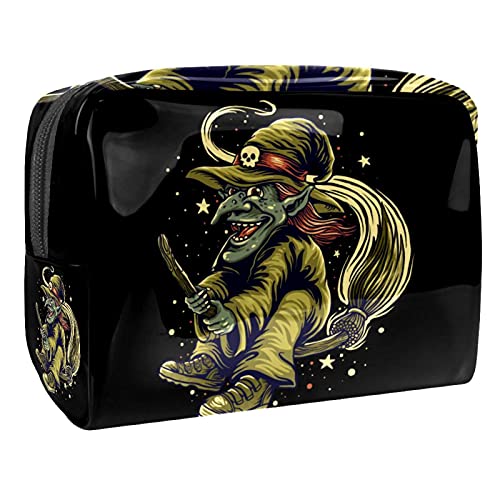 Kosmetiktasche mit Halloweenmotiv, Make-up-Tasche, Kulturbeutel, Organizer, Federmäppchen, Handtasche, Mehrfarbig 09, 18.5x7.5x13cm/7.3x3x5.1in, Kosmetikkoffer von Abenily