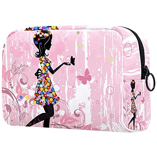 Kosmetiktasche mit Meeresblumen-Ankermotiv, tragbar, Reise-Organizer für Toilettenartikel, Kosmetiktasche, Mehrfarbig 10, 18.5x7.5x13cm/7.3x3x5.1in, Kosmetikkoffer von Abenily