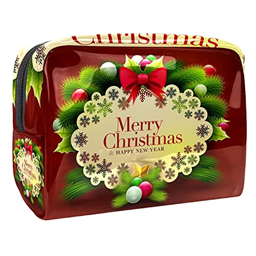 Kosmetiktasche mit Reißverschluss, für Weihnachten und Urlaub, für Damen und Mädchen, Mehrfarbig 04, 18.5x7.5x13cm/7.3x3x5.1in, Kosmetikkoffer von Abenily