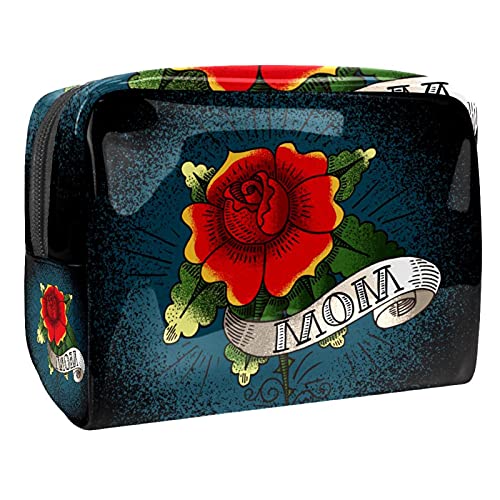 Kosmetiktasche mit Vogelrosen, Blumenmuster, Make-up, Aufbewahrungstasche, Kulturbeutel, Organizer, Federmäppchen, Handtasche, Mehrfarbig 06, 18.5x7.5x13cm/7.3x3x5.1in, Kosmetikkoffer von Abenily