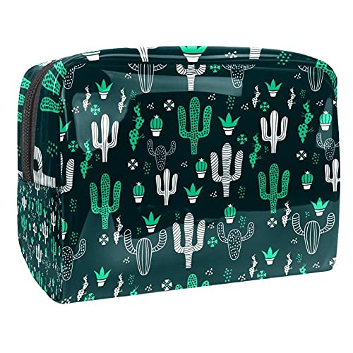 Kosmetiktasche mit niedlichem Alpaka mit Kaktus, Make-up-Aufbewahrungstasche, Kulturbeutel, Organizer, Federmäppchen, Handtasche, Mehrfarbig 09, 18.5x7.5x13cm/7.3x3x5.1in, Kosmetikkoffer von Abenily