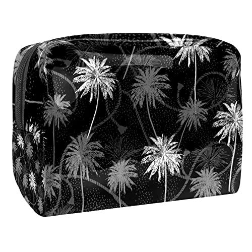 Kosmetiktasche mit tropischen Pflanzen, Make-up-Aufbewahrungstasche, Kulturbeutel, Organizer, Federmäppchen, Handtasche, Mehrfarbig 06, 18.5x7.5x13cm/7.3x3x5.1in, Kosmetikkoffer von Abenily