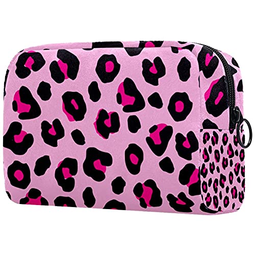 Kulturvolle Kosmetiktasche mit Leopardenmuster, Make-up-Aufbewahrungstasche, Kulturbeutel, Organizer, Federmäppchen, Handtasche, Mehrfarbig 03, 18.5x7.5x13cm/7.3x3x5.1in, Kosmetikkoffer von Abenily