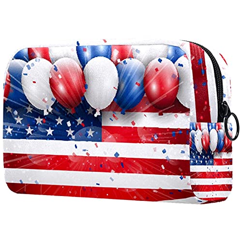 Make-up-Tasche mit amerikanischer Flagge mit rauer Grunge-Textur, Reißverschluss, Reise-Kosmetik-Organizer für Damen und Mädchen, Mehrfarbig 07, 18.5x7.5x13cm/7.3x3x5.1in, Kosmetikkoffer Make-up-Tasche mit amerikanischer Flagge mit rauer Grunge-Textur, Reißverschluss, Reise-Kosmetik-Organizer für Damen und Mädchen, Mehrfarbig 07, 18.5x7.5x13cm/7.3x3x5.1in, Kosmetikkoffer von Abenily