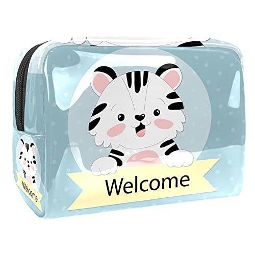 Niedliche Make-up-Tasche für Damen, Motiv: Schneemann, Weihnachten, tragbar, Reise-Organizer-Tasche für Toilettenartikel, Kosmetiktasche für Damen, Mehrfarbig 07, 18.5x7.5x13cm/7.3x3x5.1in, von Abenily