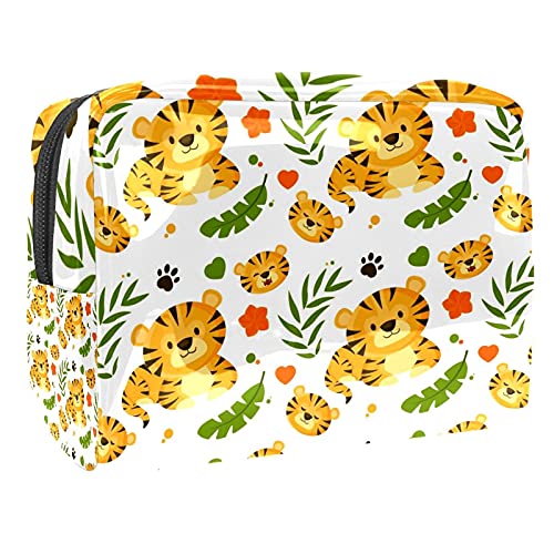 Niedliche Make-up-Tasche für Damen, Motiv: Schneemann, Weihnachten, tragbar, Reise-Organizer-Tasche für Toilettenartikel, Kosmetiktasche für Damen, Multicolor 08, 18.5x7.5x13cm/7.3x3x5.1in, von Abenily