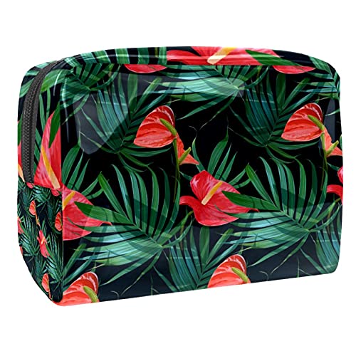 Palmetto Kosmetiktasche mit Küsten-Silhouette, Make-up-Aufbewahrungstasche, Kulturbeutel, Organizer, Federmäppchen, Handtasche, Mehrfarbig 02, 18.5x7.5x13cm/7.3x3x5.1in, Kosmetikkoffer von Abenily