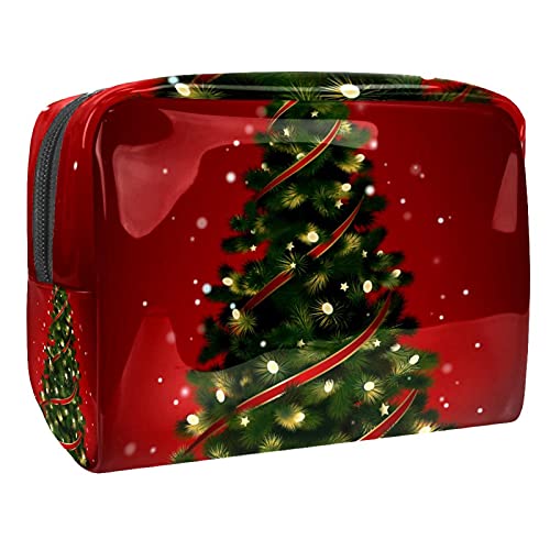 Wasserdichte Kosmetiktasche, Aquarell-Weihnachts-Kosmetiktasche, multifunktional, tragbar, Make-up-Tasche, Reise-Kosmetiktasche, Organizer für Damen, Mehrfarbig 06, 18.5x7.5x13cm/7.3x3x5.1in, von Abenily