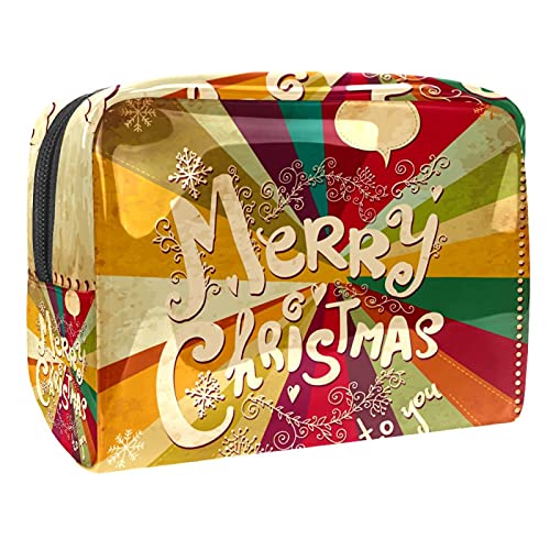 Wasserdichte Kosmetiktasche, Weihnachts-Kosmetiktasche, multifunktional, tragbar, Make-up-Tasche, Reise-Kosmetiktasche, Organizer für Damen, Mehrfarbig 09, 18.5x7.5x13cm/7.3x3x5.1in, Kosmetikkoffer von Abenily