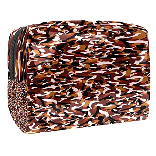 Wasserdichte Make-up-Tasche, Camouflage, Dinosaurier, Make-up-Tasche, Organizer, Reise-Kulturbeutel, kleine Kosmetiktasche, Kosmetiktasche für Teenager, Mädchen, Frauen, Mehrfarbig 03, von Abenily