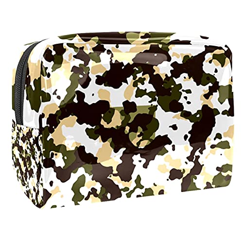 Wasserdichte Make-up-Tasche, Camouflage, Dinosaurier, Make-up-Tasche, Organizer, Reise-Kulturbeutel, kleine Kosmetiktasche, Kosmetiktasche für Teenager, Mädchen, Frauen, Mehrfarbig 06, von Abenily