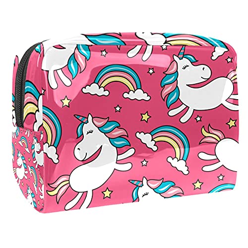 Wasserdichte Make-up-Tasche, niedliche Einhörner mit magischen Elementen, Aufklebern, Make-up-Tasche, Organizer, Reise, Reißverschluss, Kulturbeutel, kleine Kosmetiktasche, Beauty-Tasche für Teenager, Wasserdichte Make-up-Tasche, niedliche Einhörner mit magischen Elementen, Aufklebern, Make-up-Tasche, Organizer, Reise, Reißverschluss, Kulturbeutel, kleine Kosmetiktasche, Beauty-Tasche für Teenager, von Abenily
