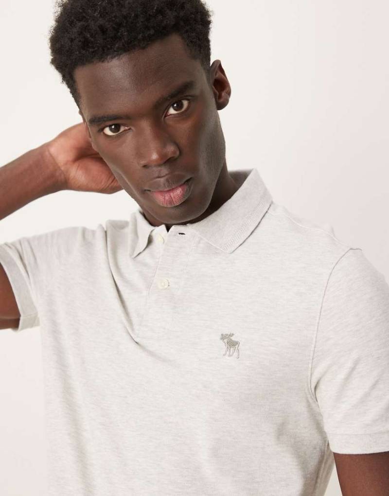 Abercombie & Fitch - T-Shirt in Dunkelgrau mit Rundhalsausschnitt und bauschigem Elch-Markenlogo von Abercrombie & Fitch