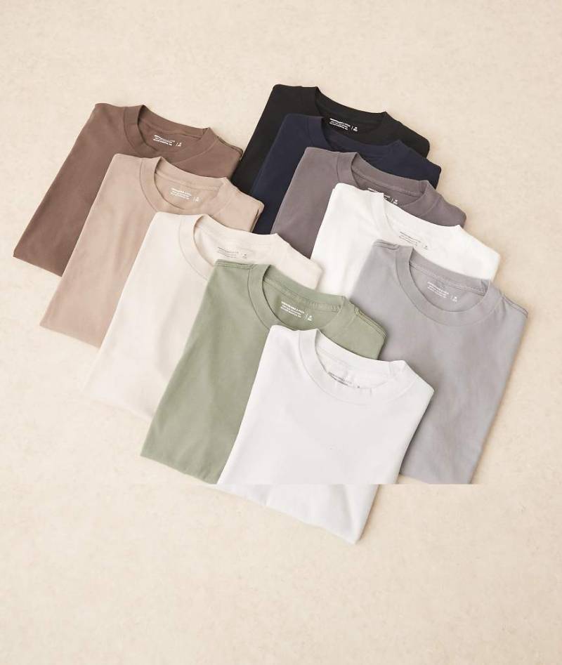 Abercrombie & Fitch - 10er-Pack Basic-T-Shirts in verschiedenen Farben-Bunt von Abercrombie & Fitch