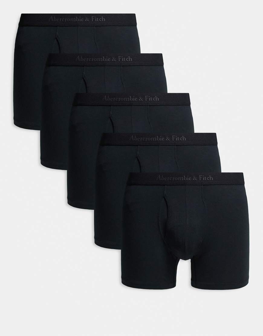 Abercrombie & Fitch - 5er-Pack Unterhosen in Schwarz mit Kontrast-Logo von Abercrombie & Fitch