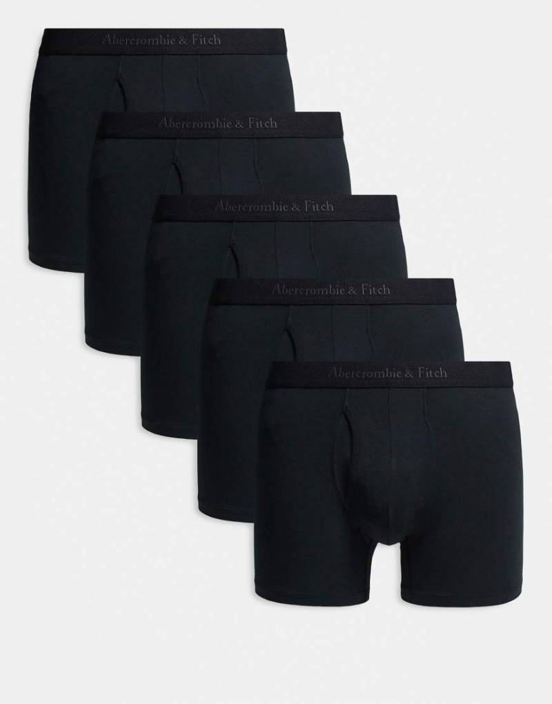 Abercrombie & Fitch - 5er-Pack Unterhosen in Schwarz mit Kontrast-Logo von Abercrombie & Fitch