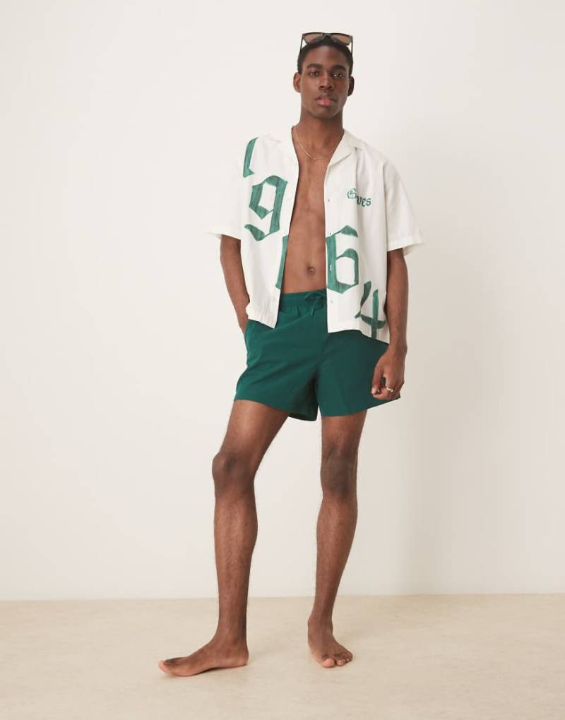 Abercrombie & Fitch - Bademode - Shorts aus Seersucker in Grün, 5 Zoll von Abercrombie & Fitch