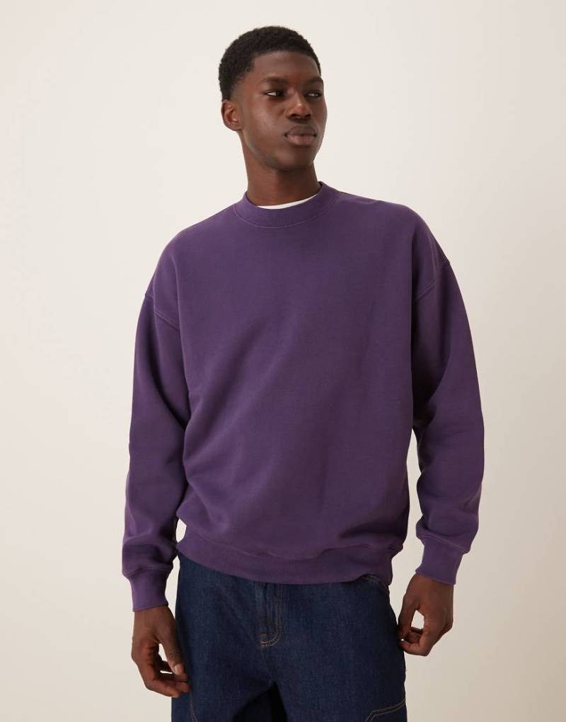 Abercrombie & Fitch - Basic-Sweatshirt in Lila von Abercrombie & Fitch